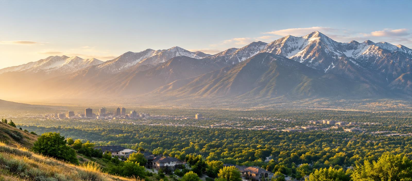Wasatch Mountains across Utah's Salt Lake Valley